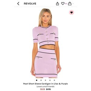 COPY - Revolve Lovers And Friends Pearl purple black skirt set Chanel Style